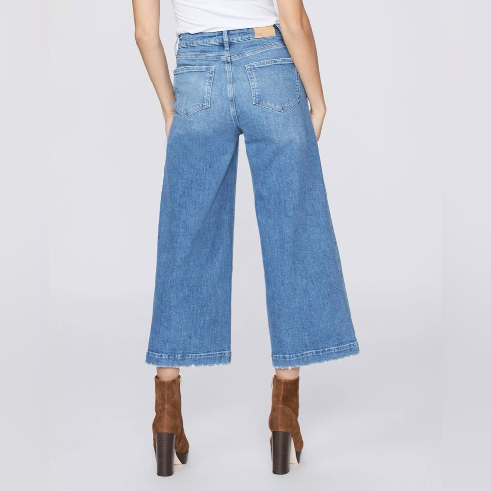 Paige Frankie Covered Button Fly
Adienne Distressed Size 30 New Wide Leg Crop - Picture 3 of 15
